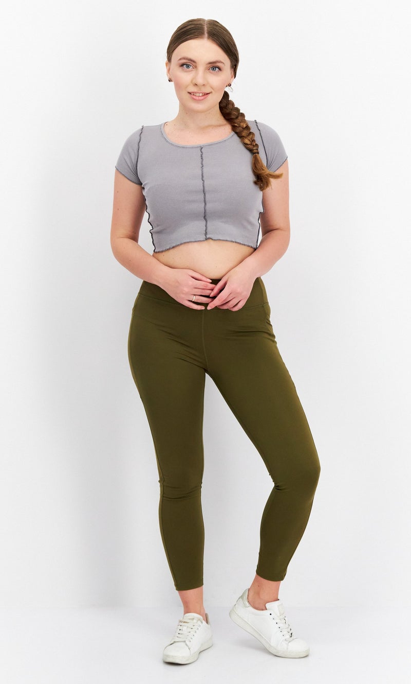 Ellesse سراويل ليغينغز رياضية للنساء، زيتوني - Image 2