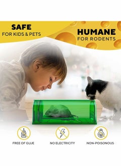 SYOSI Humane Mouse Traps Catch and Release Indoor, Outdoor - Easy Set Durable Traps, Safe for Children, Pets and Humans - Instantly Remove Unwanted Vermin from Your Home 2 Pcs  - Image 2