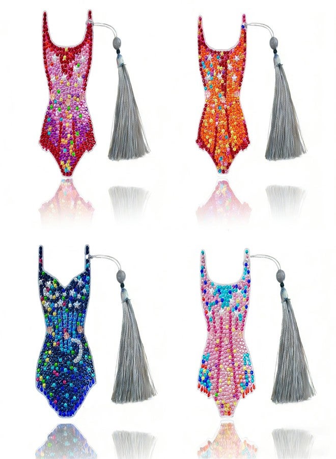 CuddleJunk Singer Diamond Painting Bookmarks, 4 PCS Tour Concert Outfit Inspired Diamond Art Bookmark, Sparkles Bodysuit Leotard Touring Musical Gift for Fans - Image 1