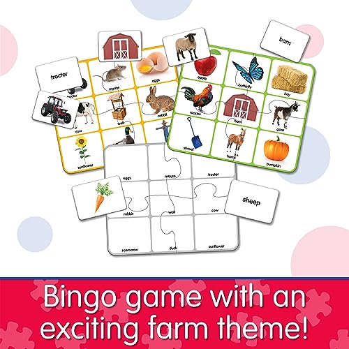 The Learning Journey Match It Bingo Farm Reading Game for Preschool and Kindergarten 36 Picture Word Cards - Image 5