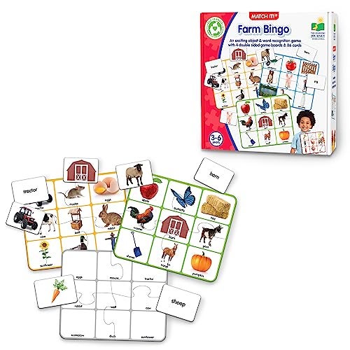 The Learning Journey Match It Bingo Farm Reading Game for Preschool and Kindergarten 36 Picture Word Cards - Image 1