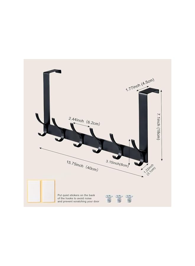 S-TOP Door Hooks, 12-Hook Door Hanger Organizer for Bathroom & Bedroom, Heavy Duty Over Door Towel Rack - Image 5