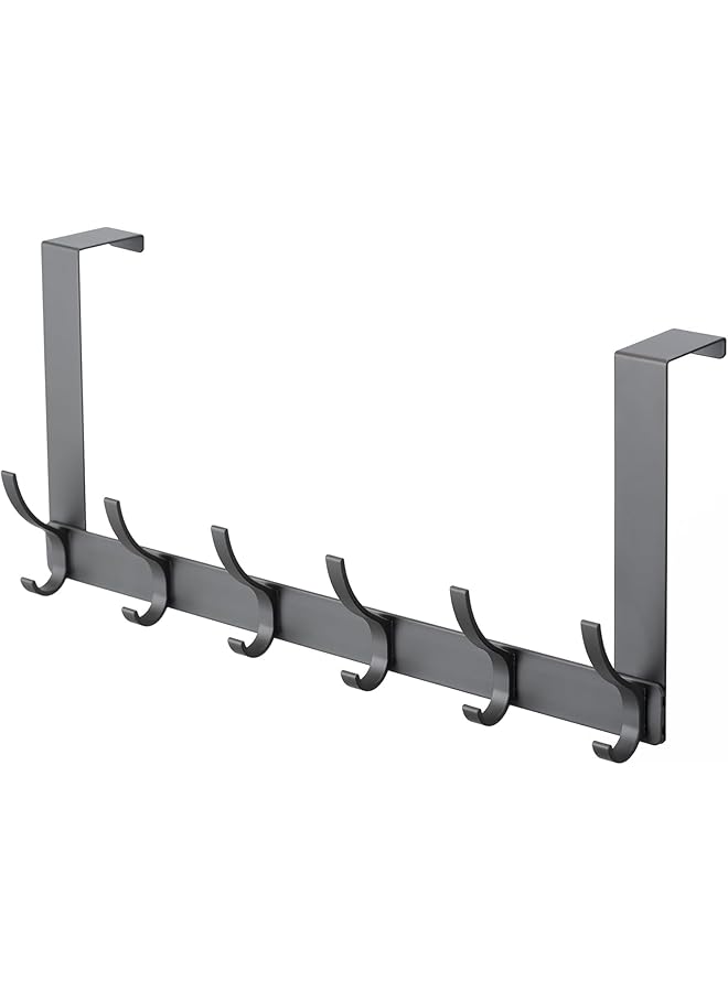 S-TOP Door Hooks, 12-Hook Door Hanger Organizer for Bathroom & Bedroom, Heavy Duty Over Door Towel Rack - Image 1