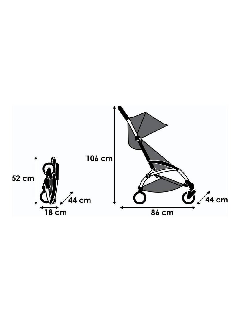Generic Baby Stroller Extra Wide Single Hand Fold 360° Rotating Wheels Seat Grey  - Image 2