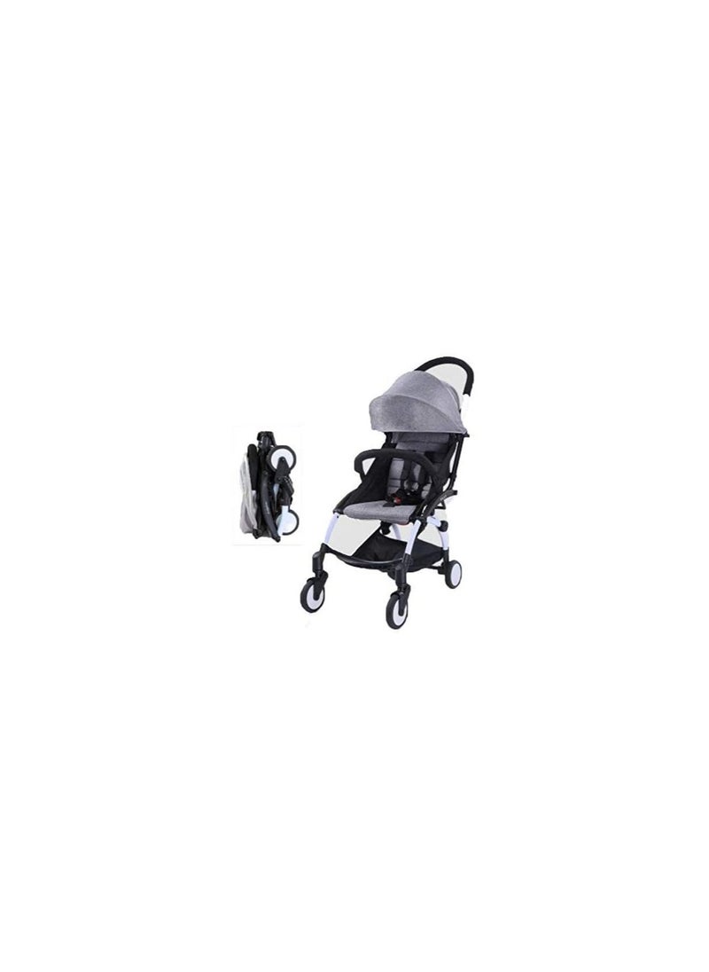 Generic Baby Stroller Extra Wide Single Hand Fold 360° Rotating Wheels Seat Grey  - Image 1