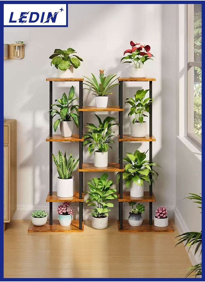 LEDIN Plant Stand Indoor Corner Tiered Metal Plant Organizer 6 Tier 10 Pot  - Image 1