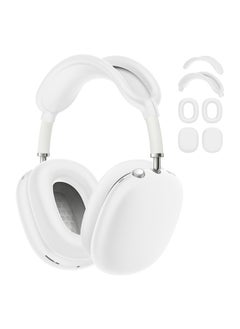 [four-piece Set] Suitable For Apple Airpods Max Head-mounted Bluetooth Headset Silicone Protective Cover Soft-Specifications:White Silicone Four-piece Set