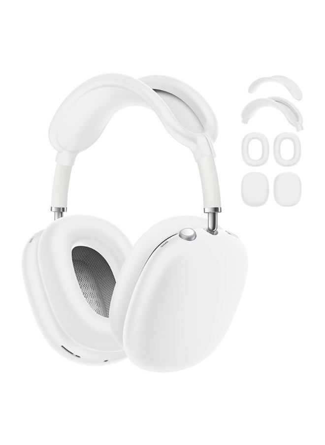 Generic - [four-piece Set] Suitable For Apple Airpods Max Head-mounted Bluetooth Headset Silicone Protective Cover Soft-Specifications:White Silicone Four-piece Set - Image 1