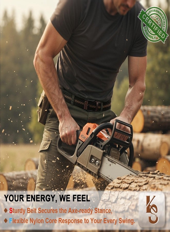 KEMISANT Men Belt,Woven Braided Stretch Belt Adjustable Fit Fot Men Golf Casual Jeans 1 3/8"-Lightweight Canvas(Black/Brown,32"-36" Waist Adjustable) - Image 5