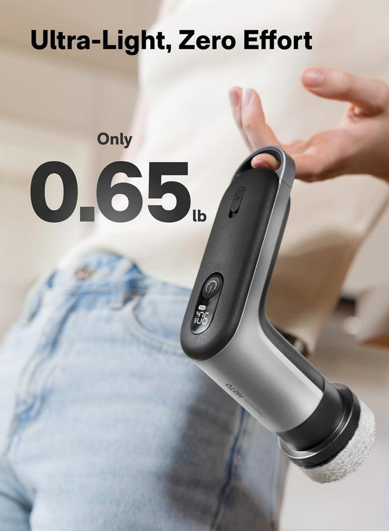 HOTO Grip Cordless Spin Scrubber – Ultra-Light 0.65 lb Kitchen Cleaning Brush, 400 RPM, IPX7 Waterproof, 110-Minute Runtime, Smart Display - Image 4