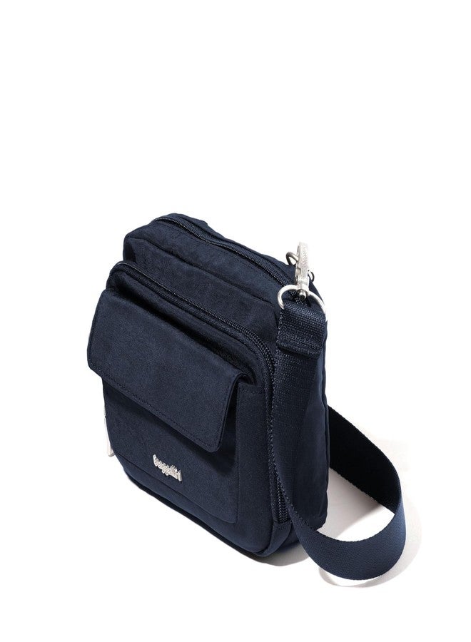 Baggallini Modern Double Zip Crossbody, French Navy Twill - Image 4