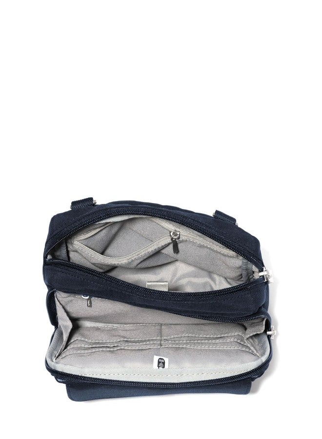 Baggallini Modern Double Zip Crossbody, French Navy Twill - Image 3
