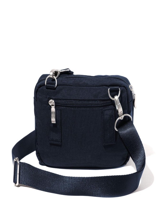 Baggallini Modern Double Zip Crossbody, French Navy Twill - Image 2