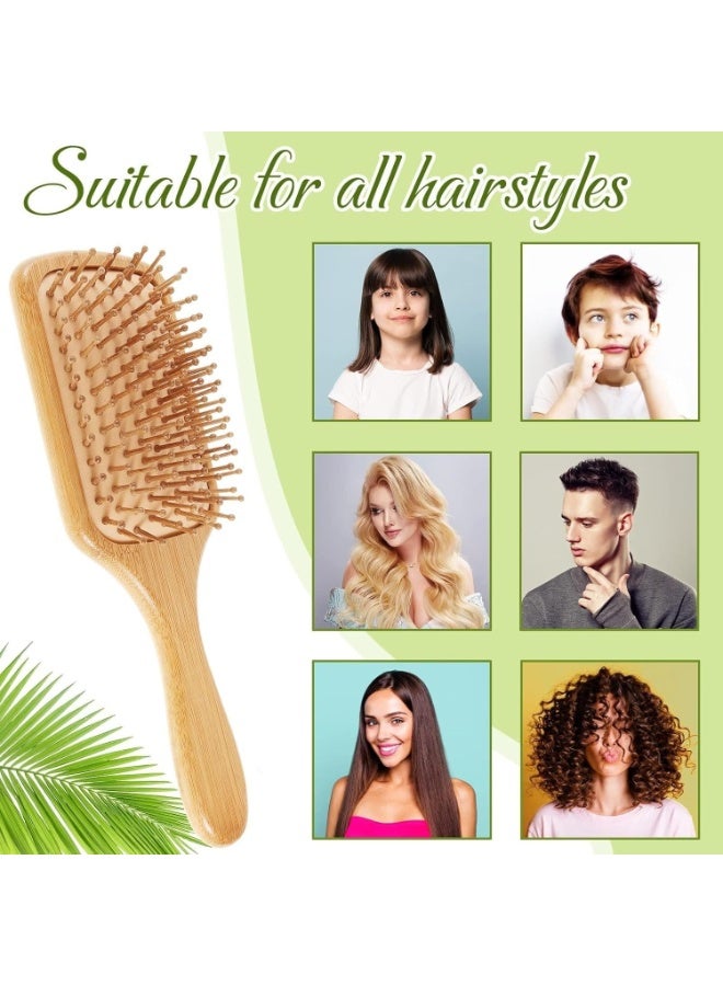 Natural bamboo hairbrush for painless detangling | Detangles and tames frizz | Wooden bristles massage the scalp and improve hair health | Suitable for long, short, curly, and thick hair - Image 5
