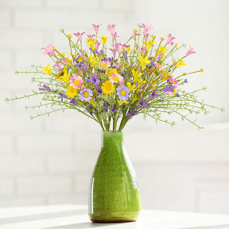 JINGHONG Artificial Spring Flowers 12 Pack Floral Picks 17â€ Tall Forsythia Stems with Berries for Flower Arrangements Centerpieces Indoor Outdoor Decorations - Image 2