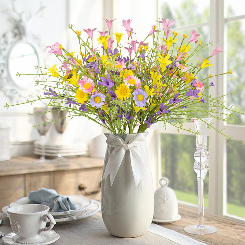 JINGHONG Artificial Spring Flowers 12 Pack Floral Picks 17â€ Tall Forsythia Stems with Berries for Flower Arrangements Centerpieces Indoor Outdoor Decorations - Image 3