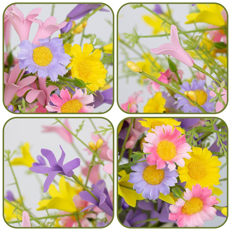 JINGHONG Artificial Spring Flowers 12 Pack Floral Picks 17â€ Tall Forsythia Stems with Berries for Flower Arrangements Centerpieces Indoor Outdoor Decorations - Image 5