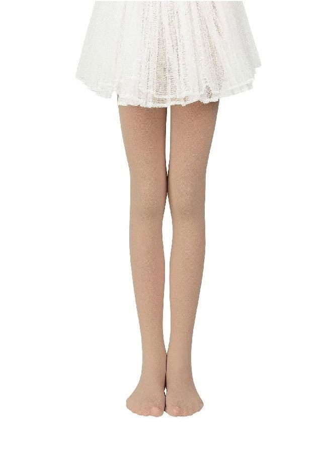 American Trends Ballet Tights for Girls Dance Tights Toddler Girls Leggings Ultra Soft Kids School Uniform Stretchy Tights 01 Pack Nude 3-6 Years  - Image 1