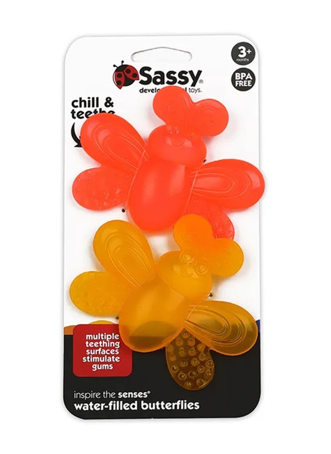 Sassy - Chill & Teethe Water-Filled Butterflies | BPA-Free Baby Teething Toy | Soothing Relief for Gums | Multiple Textures | Sensory Development | 3+ Months - Image 1