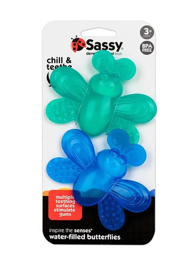 Sassy - Chill & Teethe Water-Filled Butterflies | BPA-Free Baby Teething Toy | Soothing Relief for Gums | Multiple Textures | Sensory Development | 3+ Months - Image 1