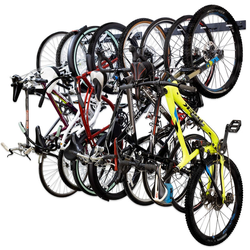 StoreYourBoard Virginia Bike Co BLAT 8 Bike Racks, Garage Wall Mount Bike Storage, Heavy Duty Solid Steel Bike Hooks, up to 400lbs, 72-inch - Image 1