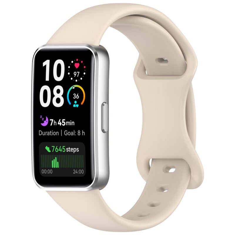 For Huawei Band 10 Butterfly Buckle Silicone Watch Band(Ivory White) - Image 1