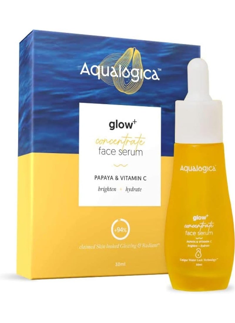 Aqualogica - Aqualogica Glow+ Concentrate Vitamin C Face Serum with Hyaluronic Acid, Vitamin C & Papaya - Glow Serum for Men & Women | Glowing Skin, Skin Brightening & Non Sticky -30ml - Image 1