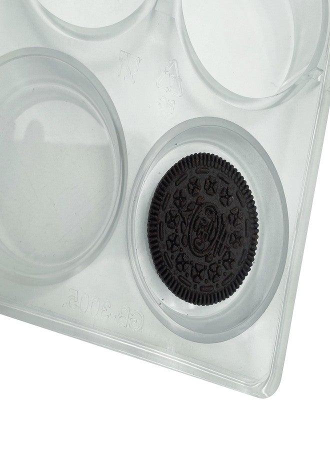 Goldbaking Reusable Polycarbonate Round Plain Cookie Chocolate Mold For Chocolate Covered Cookie Making Deep Filled Chocolates Mould Plastic Cylinder Candy Making Mold Compatible with Oreos - Image 4