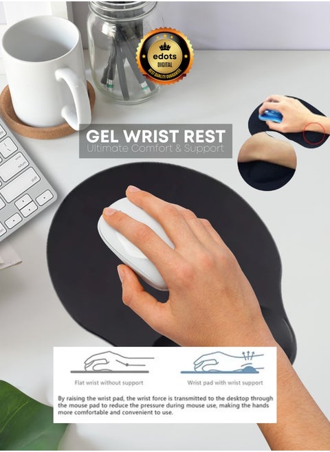 Silicone Mousepad with Gel Wrist Support | Anti-Slip, Comfort and Productivity