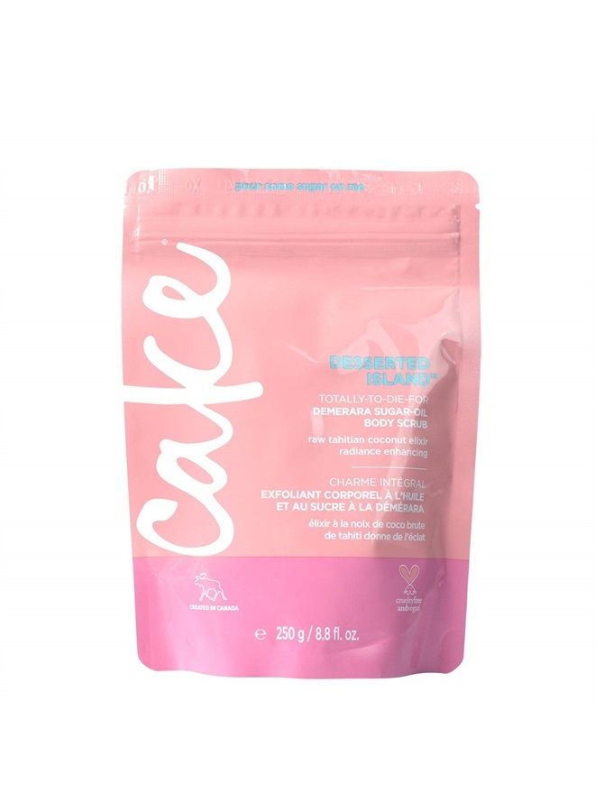 Cake Beauty Desserted Island Vegan Body Sugar Scrub - Shea Butter, Demerara Sugar & Coconut Oil - Gentle Exfoliating Hand, Leg, Foot & Body Sugar Soap Scrub & Moisturizing Shower Wash for Women - Image 1