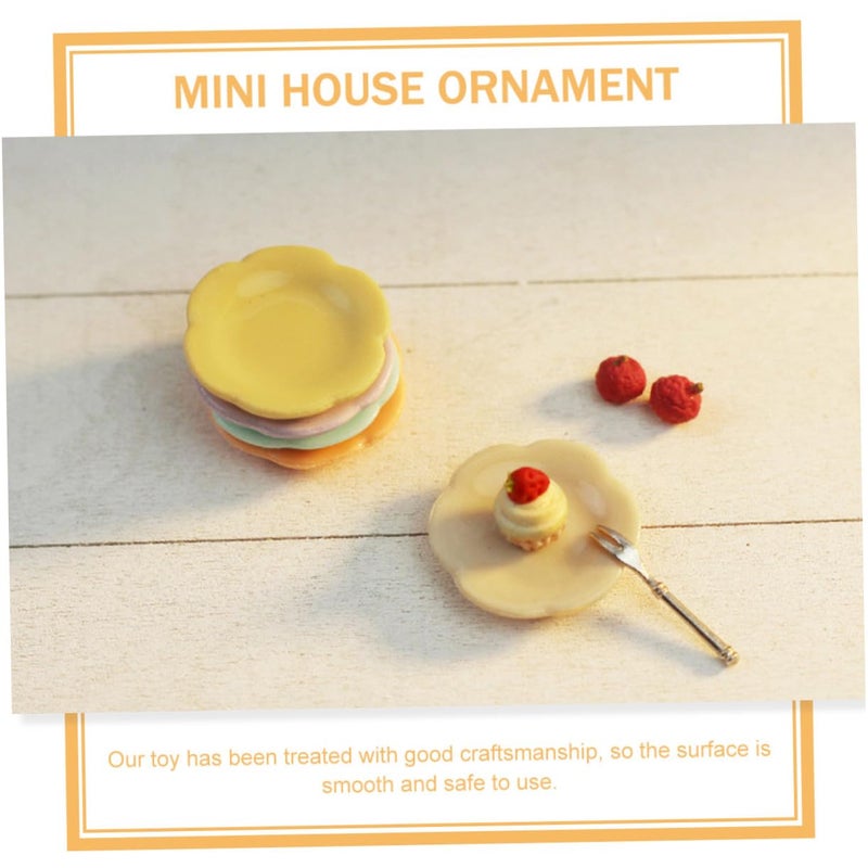 5Pcs Miniature Dollhouse Plates Colorful Kitchen Decor Dishware For Scene Layout - Image 3