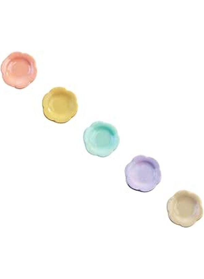 5Pcs Miniature Dollhouse Plates Colorful Kitchen Decor Dishware For Scene Layout - Image 1