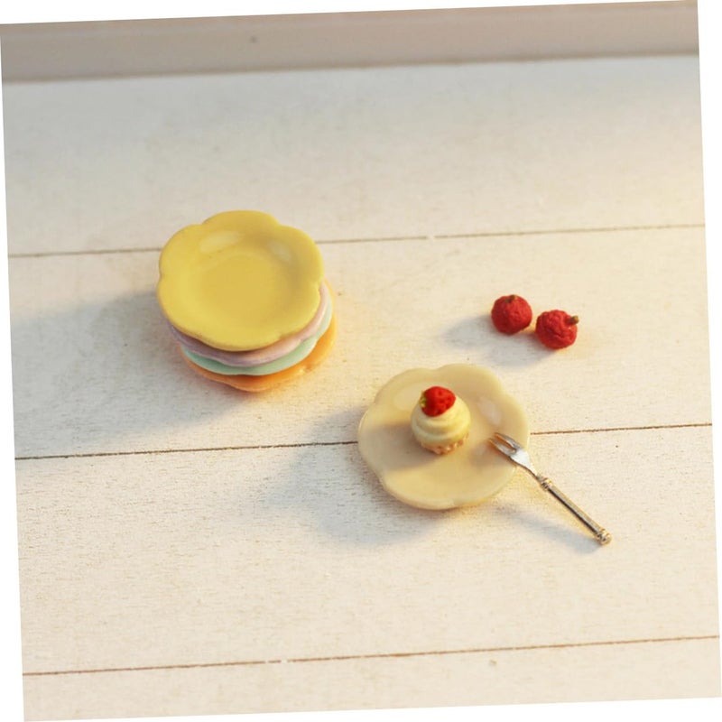 5Pcs Miniature Dollhouse Plates Colorful Kitchen Decor Dishware For Scene Layout - Image 5