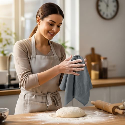 Utopia Kitchen Light Grey Flour Sack Towels [6 Pack - 28 x 28 Inch] 100% Cotton Tea Towels for Cleaning & Drying - Highly Absorbent Kitchen Dish Cloth - Image 2