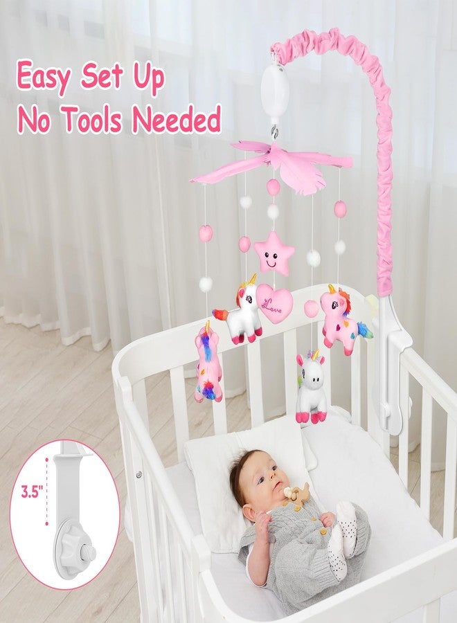 SGIP Baby Crib Mobile for Girls with Music & 28” Mobile Arm, Musical Crib Mobile for Baby, Pink White Nursery Mobile, Pink Nursery Decor, Crib Toys for Infant Baby with 6 Hanging Plush Toys, 35 Lullabies - Image 4