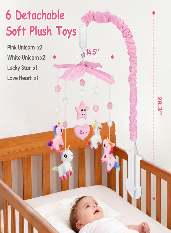 SGIP Baby Crib Mobile for Girls with Music & 28” Mobile Arm, Musical Crib Mobile for Baby, Pink White Nursery Mobile, Pink Nursery Decor, Crib Toys for Infant Baby with 6 Hanging Plush Toys, 35 Lullabies - Image 5