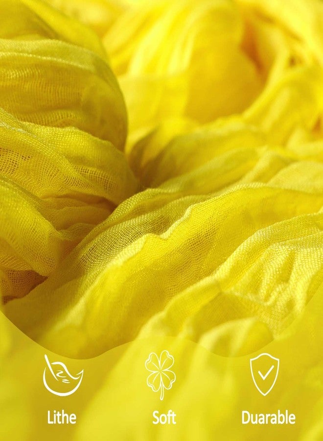 Heneger 8 Pack Lemon Yellow Cheesecloth Table Runner 10Ft Spring Gauze Cheese Cloth Table Runner 120 Inch Boho Sheer Rustic Fabric for Holiday Party Decor Bridal Baby Shower Wedding Decoration - Image 5