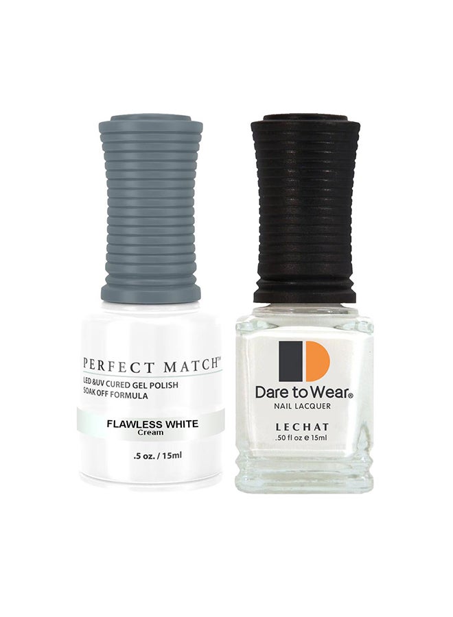 Lechat Soak Off Gel Nail Polish UV LED Gel Polish Flawless White PMS07 - Image 1