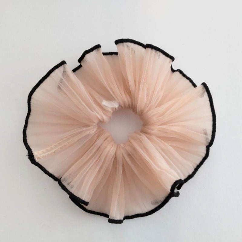 Elegant Large Bow French Chiffon Hair Scrunchies with Leather Bands Premium Soft Stylish Elastic Hair Ties for Women Girls Multicolor Set of 4PCS Perfect for Ponytails - Image 2