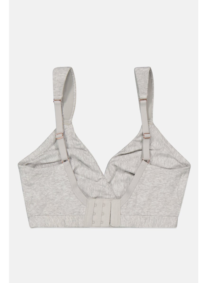 Figleaves Women No Padded Comfort Bra, Grey  - Image 2