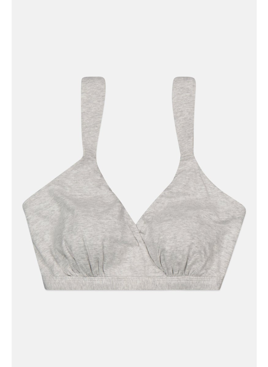 Figleaves Women No Padded Comfort Bra, Grey  - Image 1