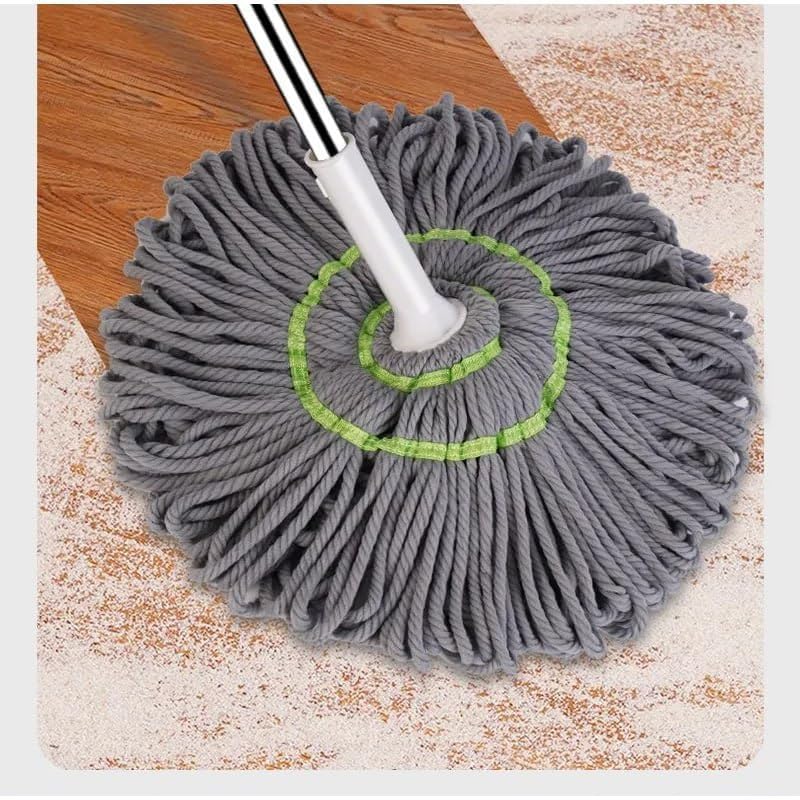 SARNESHWERAM Self Wringing Squeeze Twist Mop Microfiber Twisting Mop Extendable Stainless Steel Handle Reusable Household Cleaning Supplies Home Office Shop Factory Hospital Cleaning Mop1Set - Image 2