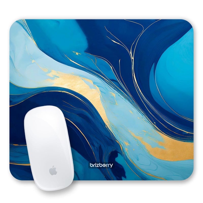 ARTBRIZ ® Brizberry® Mouse Pad, Blue Marble, Premium Anti Skid Rubber Base for Desktop Laptop Gaming Professional 240X210X3mm (123S - Pack of 1) - Image 1