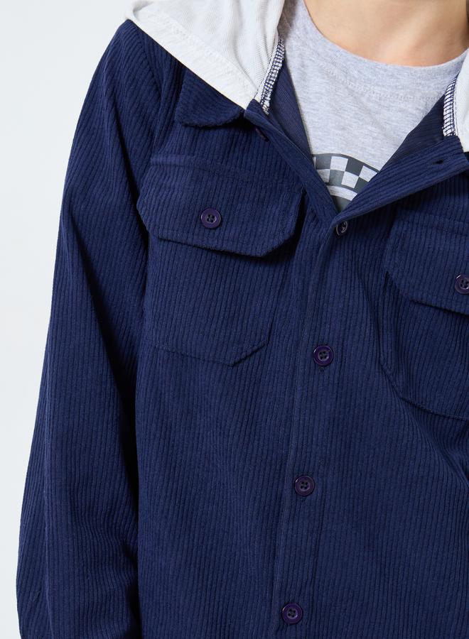 ستايلي جاكيت شاكيت بغطاء رأس من الكوردروي - Image 4