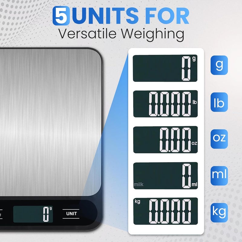 Waterproof Digital Kitchen Scale 15kg 鈥?Stainless Steel Food Scale with Tare Function - Image 3