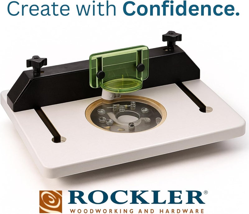 ROCKLER Trim Router Table – Adjustable Table Router w/Pre-Drilled Holes on Back - Router Table w/High-Visibility Bit Guard, 1/4" Thick Acrylic Base – Router Tools for Woodworking - Image 2