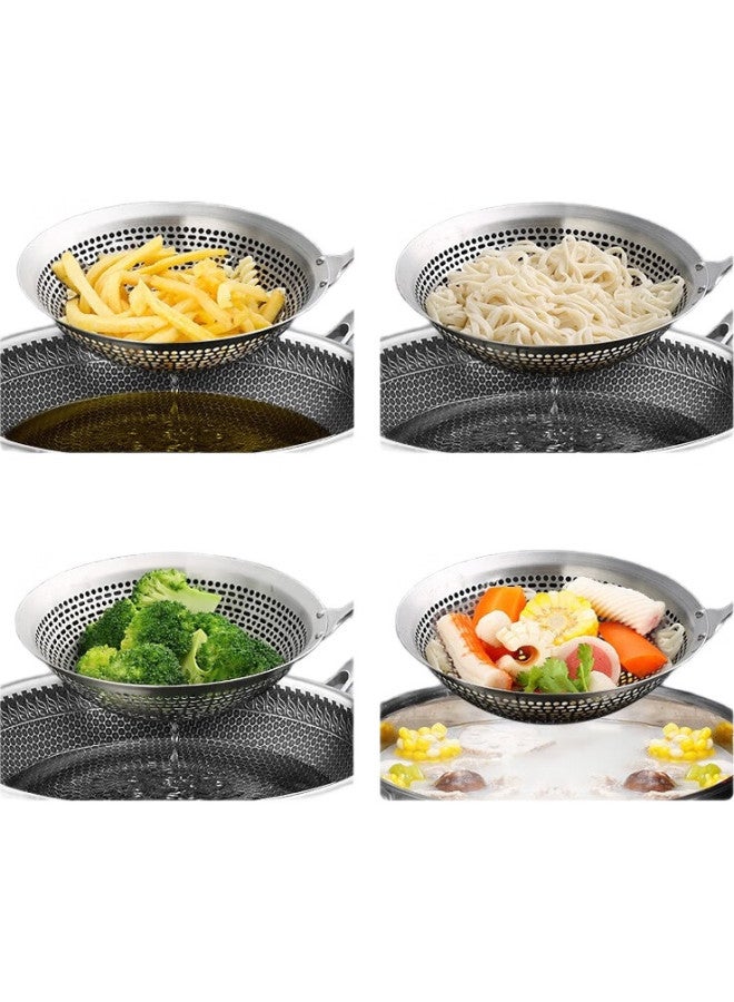 NewAir 304 Stainless Steel Strainer, Colander, Noodle And Dumpling Skimmer, Small Oil-Frying Mesh, Large Kitchen Strainer For Hot Pot - Image 1
