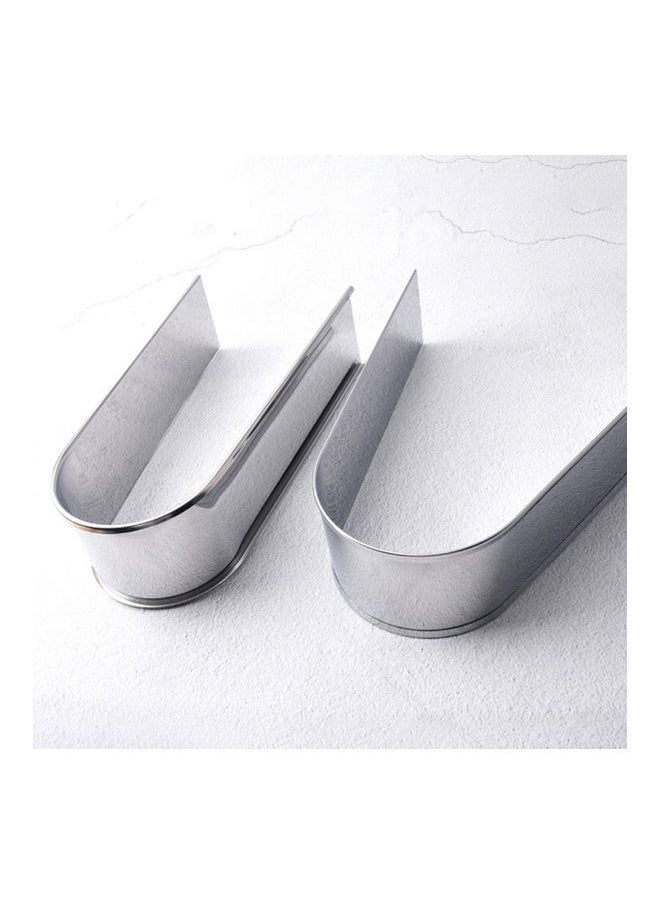 NIBEMINENT Metal Non-Stick Oval Mousse Tart Cake Mold Silver  - Image 3