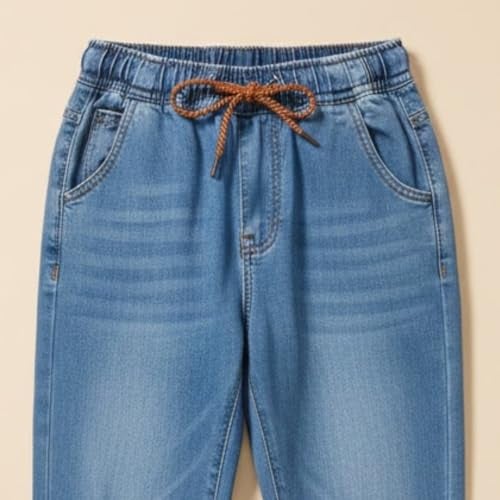 A.T.U.N. (ALL THINGS UBER NICE) Trendy Girls Cotton Rich Denim Jogger Jeans | Casual Everyday Kids Jeans with Pockets & Adjustable Waist | Durable & Comfortable Kids Bottom Wear - Image 4