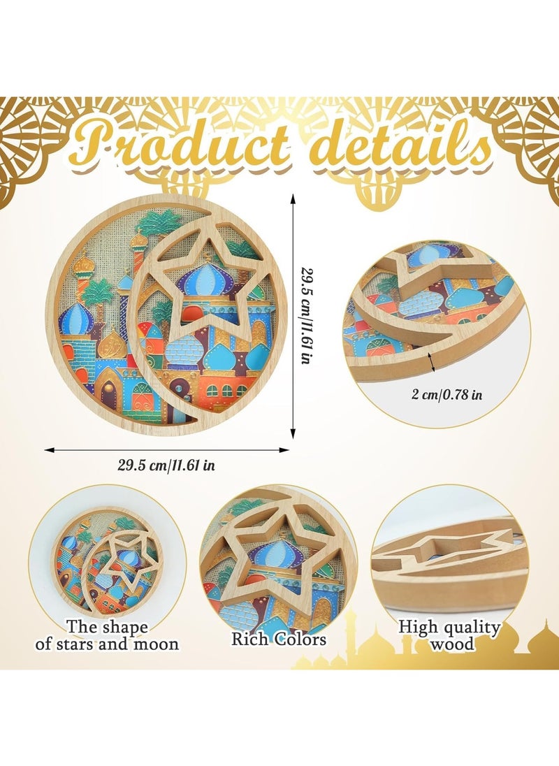Jorunb - Ramadan Wooden Tray, Eid Mubarak Wooden Tray, Eid Food Tray, Ramadan Table Decorations Wooden Tray, Family Table Gifts for Ramadan - Image 1